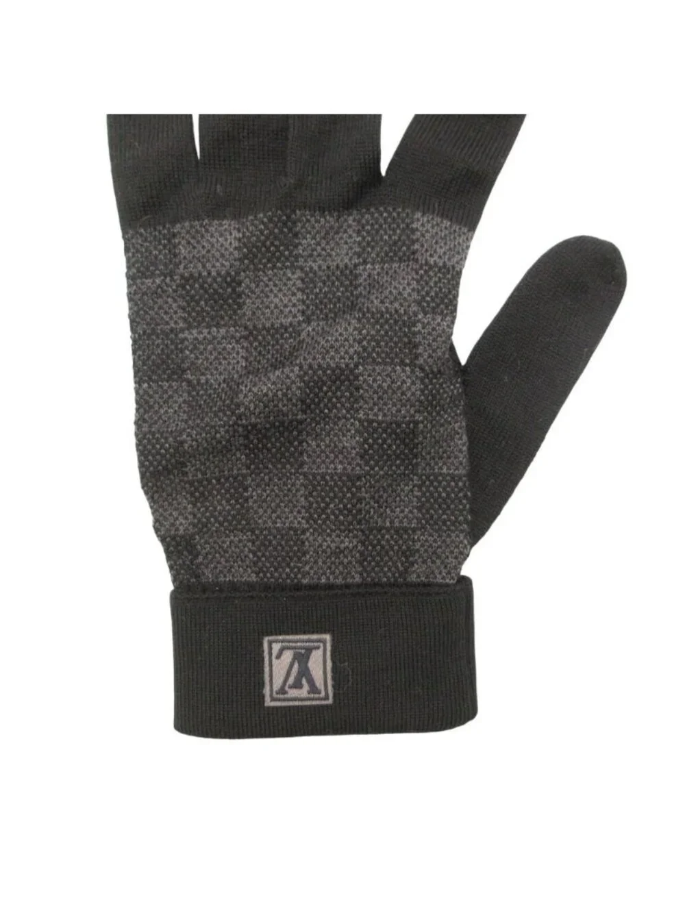 Louis Vuitton Gloves Petit Damier Graphite Logo Black